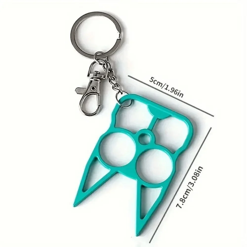 Black Cat-Shaped Security Multifunctional Stainless Steel Keychain Key Ring